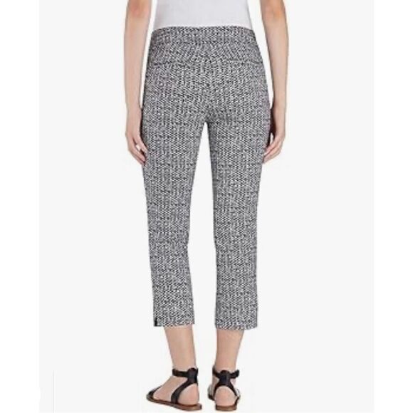 Womens Hilary Radley Pull On Black & White Abstract Print Capri Pants - Sz XL - Picture 2 of 3